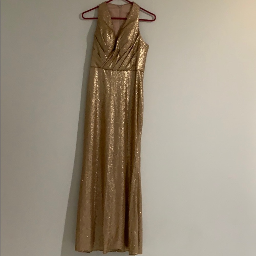 Bari Jay Gold Sequin Dress